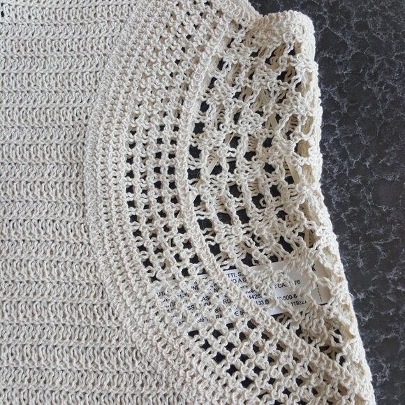 massimo dutti  ! v-neck crochet top - cream - Picture 5 of 9